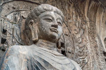 Fototapeta premium Buddha Statue at Longmen Grottoes, Luoyang China