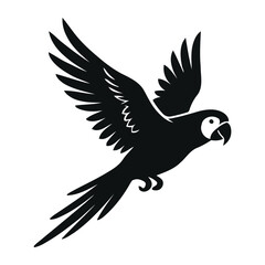 Obraz premium Parrot Flight Vector - Upward Flying Bird Silhouette for Creative Design