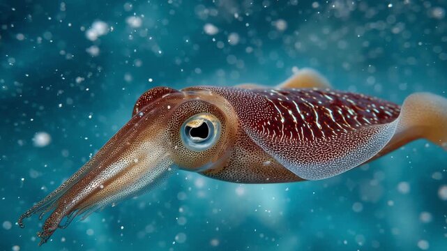 A squid moves through the water with ease in its natural ocean habitat during daylight