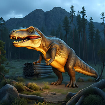 Archosaurier Prestosuchus in einer Landschaft