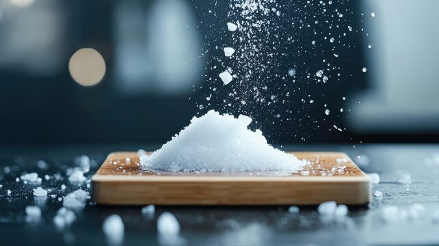 Magnesium chloride solution poured onto hot griddle, creating steam.