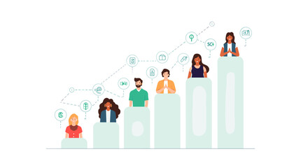 A woman gazes thoughtfully into the distance, capturing a sense of contemplation and hope. Ideal for illustrating themes of ambition, dreams, or perso © tordi