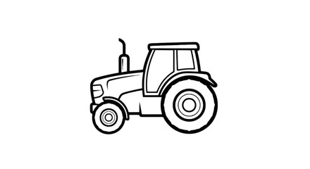 Obraz premium A black line drawing of a tractor isolated on transparent background, Vector