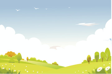 Obraz premium A peaceful summer landscape featuring a white kite in flight