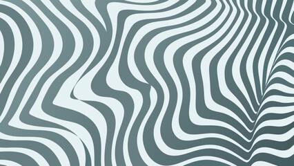 Obraz premium Abstract optical illusion with flowing wavy lines in shades of teal