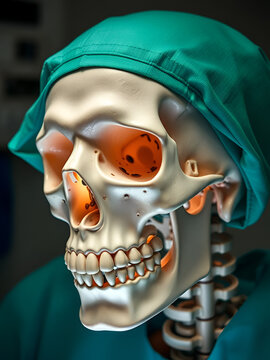 surgical to repair the skull bone with the metal mesh the procedure in medical