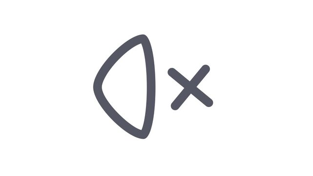 A video showcasing a simple drawing of a triangle and an X on a white background