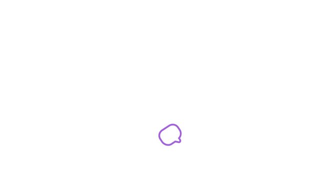 A video showcasing a purple speech bubble icon on a white background
