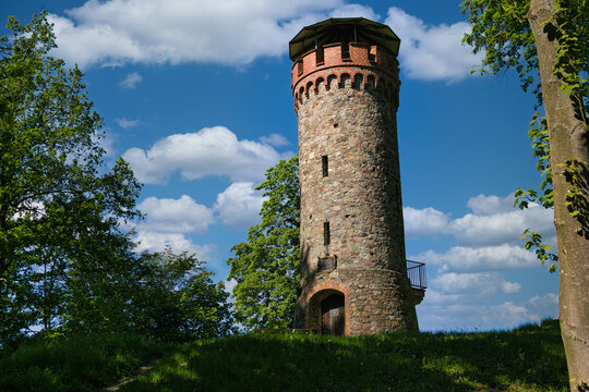 Historic Askanierturm observation tower in the forest at Lake Werbellin, Brandenburg, Germany