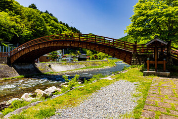 長野県　奈良井宿・木曽の大橋 © スプやん