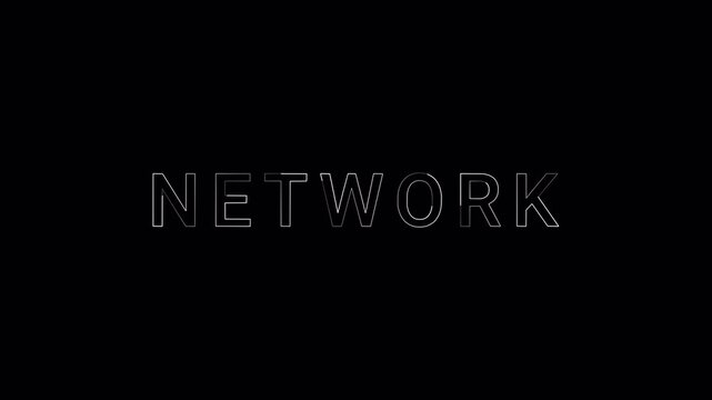 Network word 2D text HUD Alpha PNG template texture Animation for Marketing, Business