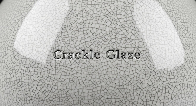 Crackle glaze texture on a ceramic surface with a cracked pattern  closeup view of a gray cracked glaze finish