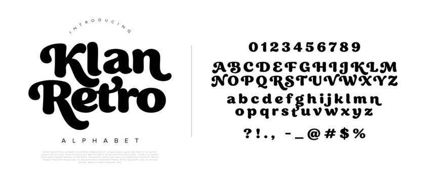 Klan retro bold groovy retro display font for psychedelic 1970s branding posters and vintage music festival advertising