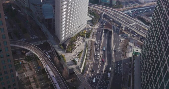 Shiodome Tokyo Japan Day Time Traffic