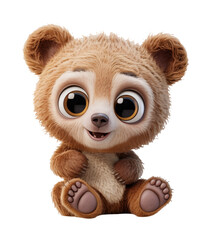Friendly 3D Bear Character with Large Eyes and Fluffy Coat © BiswajeetM.