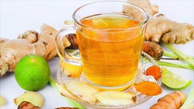 An Indonesian traditional herbal drink called rempah-rempah, or rimpang.