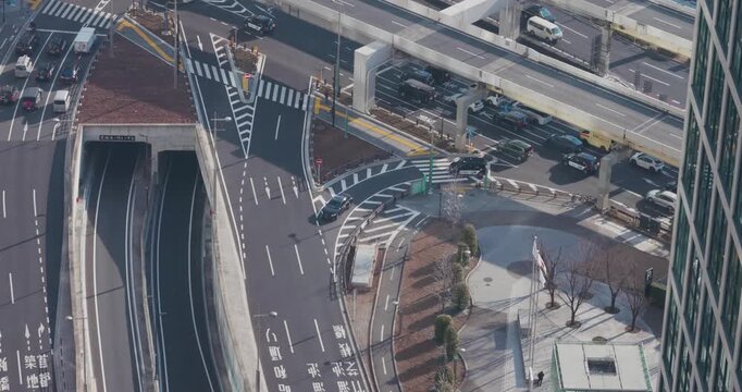 Shiodome Tokyo Japan Day Time Traffic