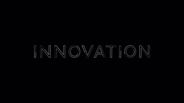 Innovation word 2D text HUD Alpha PNG template texture Animation for Marketing, Business