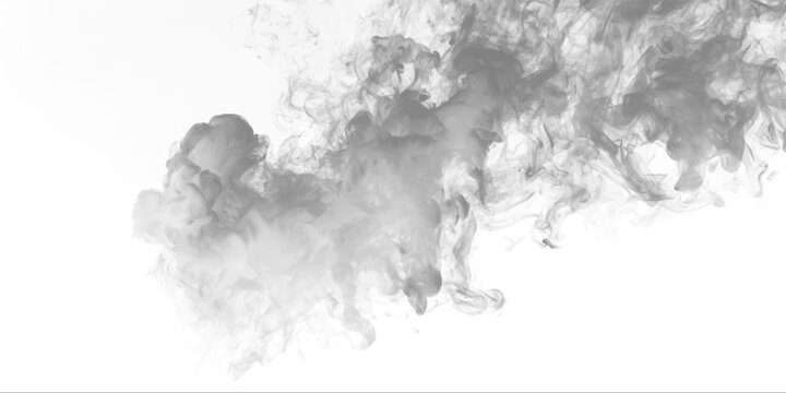 Dense smoke plume with layered depth, soft shadows, and realistic volumetric effect. vector
