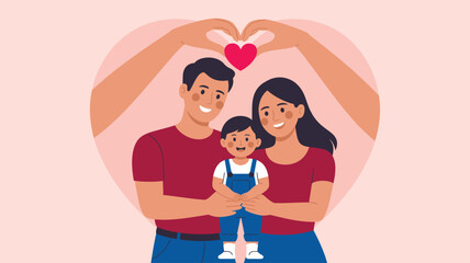 Obraz premium Happy family hands forming heart together
