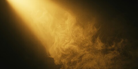 Fototapeta premium A beam of light shining through a cloud of smoke in darkness