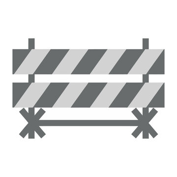 Vector of a road barrier with diagonal stripes for construction or safety purposes.
