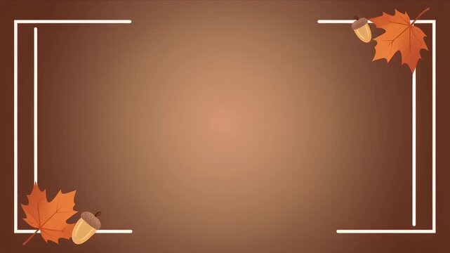 Autumn Leaf on Warm Gradient Background with Minimalist White Frame Composition