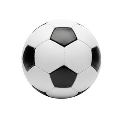 Fototapeta premium Classic black and white soccer ball with traditional pentagon and hexagon pattern isolated on transparent background
