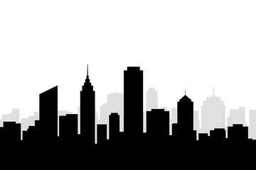 Fototapeta premium black and white cityscape silhouette skyline