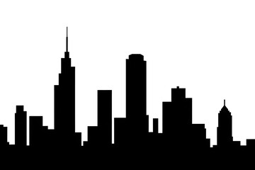 Fototapeta premium black and white cityscape silhouette, urban skyline