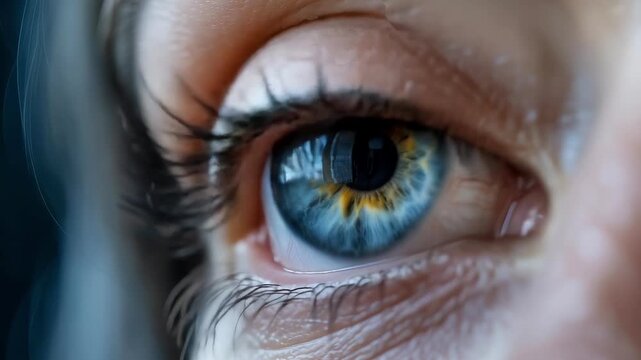 Closeup of eyelash extension application process with tools