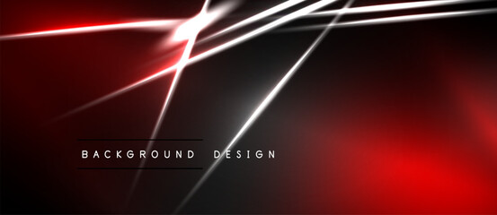 Naklejka premium Abstract red, black design. Bright white lines create dynamic energy, modern aesthetic. Minimalist text reads background design.