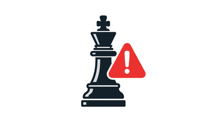 Fototapeta premium Black Chess King Piece Icon Symbol.