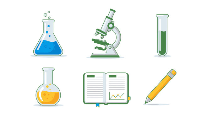 Laboratory equipment and science tools.
