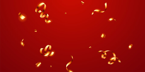 Gold confetti pattern background, perfect for celebrations. Festive decoration vector illustration.