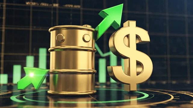 Oil Price Solid Glyph Icon Representing Petroleum Fuel Cost and Global Energy Market Trends Barrel Financial Symbol Isolated on White Background Motion Graphic Animation 4K