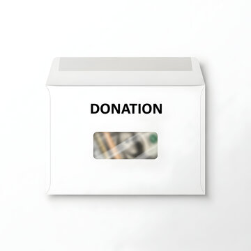 White donation box with slot for charitable giving
