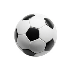 Fototapeta premium Classic black and white soccer ball with traditional pentagon and hexagon pattern PNG isolated on transparent background