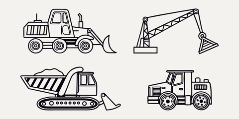 Four different types of construction vehicles © jaman