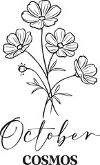 Fototapeta premium Birth Month Flowers Svg Png