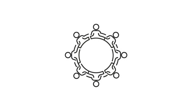 Simple Line Drawing of a Molecular Structure.