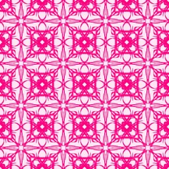 Fototapeta premium Abstract pink ikat seamless pattern background for textile design, wallpaper, fabric print, ethnic bohemian style, and geometric tile vector decoration.