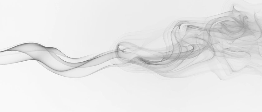 Flowing smoke ribbon with smooth curves and delicate transparency, suitable for elegant digital compositions. vector