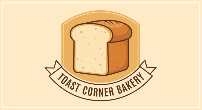 Bread Slice Illustration for Bakery Logo.