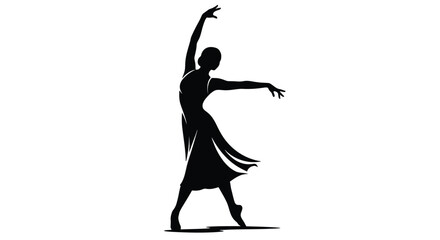 Elegant Silhouette of a Ballerina Dancing Gracefully. © Muhamad