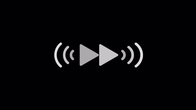 Rewind media player icon animation clean transparent background 4K