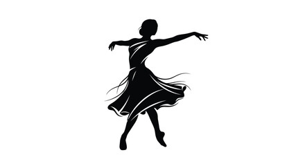 Silhouette of a graceful dancer in motion. © Muhamad