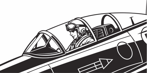 Pilot sitting in a fighter jet cockpit © Meraj