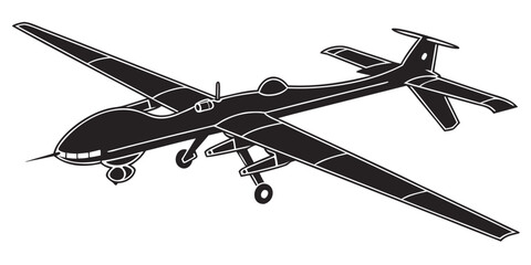 A black and white drawing of a small airplane © Meraj