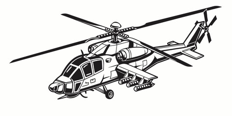 A black and white drawing of a helicopter © Meraj